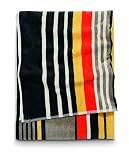 Citta Design 'Fernando' Designer Oversized Striped Beach Towel Tange/Charcoal, Beautiful Indian Cotton, 38x70 inches