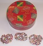 Scott's Cakes 1 lb. Dark Chocolate Covered Pretzel with Chocolate Chips & Jimmies in a Christmas Present Tin