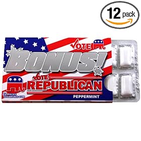Bonus Chewing Gum, Republican Peppermint Gum, Sugar Free, 12-Piece Blister Packs (Pack of 12)