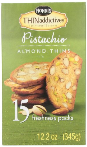 Nonnin's Thin Addictives Crunchy Cookies, Pistachio Almond, 12.2 Ounce
