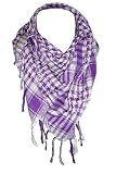 *** PROMOTION *** Foulard Palestinien - Keffieh - Chèche - Pashmina - Mauve et Blanc Image du produit