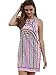 Floerns Women's Keyhole Printed Halter Neck Shift Mini Dress Pink M