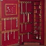 SEI Queen Anne Corner Wall Mount Jewelry Mirror - Classic Mahogany