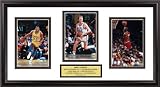 Magic Johnson, Larry Bird and Michael Jordan - NBA Legends - Framed Tri Photo Collage