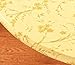 Miles Kimball Floral Swirl Vinyl Elasticized Table Cover, 45 - 56 Inch Dia Round, Yellow