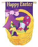 Happy Easter Basket Garden Size Applique Flag