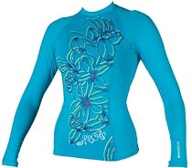 Rip Curl Women Classic Heart Patrol Long Sleeve Rash Guard (Aqua, 10)