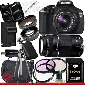 Canon EOS Rebel T3i 18 MP CMOS Digital SLR Camera w/ 18-55mm IS II & Canon EF 75-300mm f/4-5.6 III Telephoto Zoom Lens Package 6