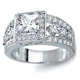 Bling Jewelry Princess Cut CZ Engagement Ring - Size 7