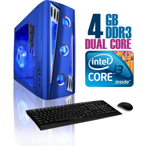 CybertronPC X-Cruiser 2 CINN11202SUP, Blue, Intel Core i3 Dual-Core 2.93GHz, 4GB DDR3, 500GB Hard Drive, DVDRW w/LightScribe, GeForce GT220, 400 Watt Power Supply, Windows 7 Home Premium 32-bit, 1 Year Parts & Labor Warranty