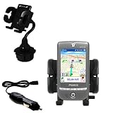 Pharos GPS 525E Auto Cup Holder with Car Charger - Uses Gomadic TipExchange