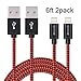 Xcords 2pcs 6FT Extra Long Nylon braided Charging Cable Data & Sync Charging Cord 8-Pin Lightning to USB Charger Cable for iPhone 7,iPhone6,6s, 6 Plus,6s Plus, iPhone 5 5s 5c,SE, iPad Air, iPod,iPod