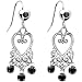 Jet Crystal Bleeding Hearts Chandelier Earrings