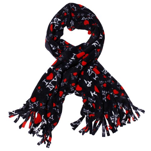 I Love NY Souvenir Soft Unisex Fashion Scarf Warm Winter Scarves with Fringe