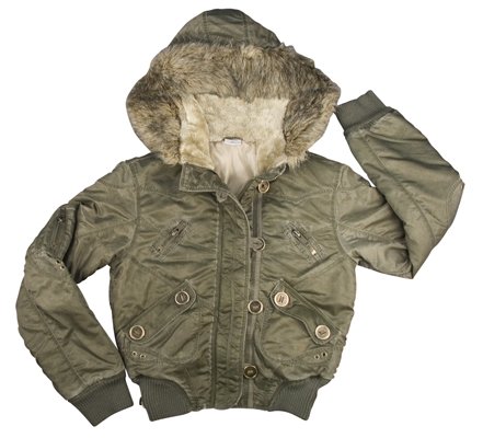 Womens Sage Vintage Jacket w/Fur Line Hood