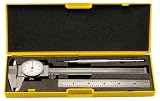General Tools 108G 3 Piece Kit with 6-Inch Dial Caliper, Steel Rule, Carbide Scriber, and Case