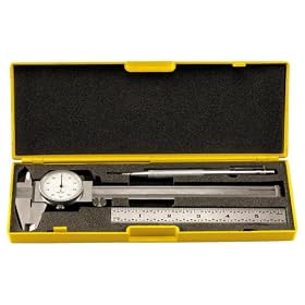 General Tools 108G 3 Piece Kit with 6-Inch Dial Caliper, Steel Rule, Carbide Scriber, and Case by General Tools