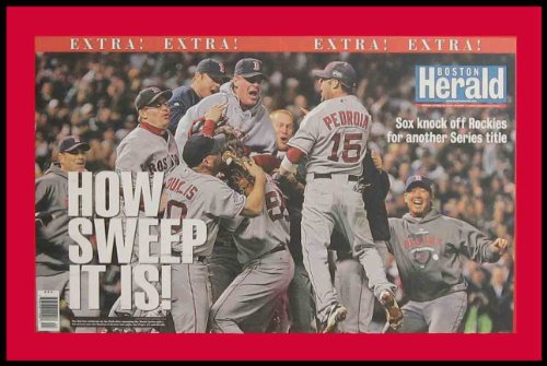 Boston Red Sox - BH - 2007 World Series Champions - Wood Mounted Newspaper Print