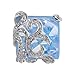 VictoriasJewelry Large White Gold Opaque Blue Square Cocktail Ring