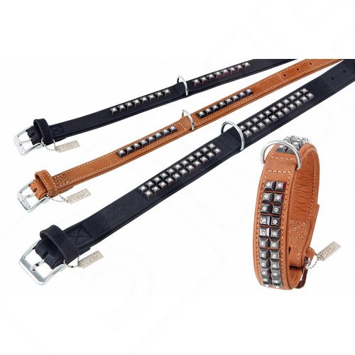Karlie 09139 Buffalo Rock Halsband, 24 mm 35 cm schwarz, B&uuml;ffelleder