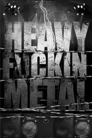 Heavy F* Metal- Musik Fun Poster Druck