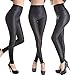 Fashion Punk Black High Waist Faux Leather Leggings