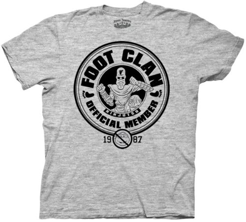  TMNT Foot Clan Mens Grey T-shirt