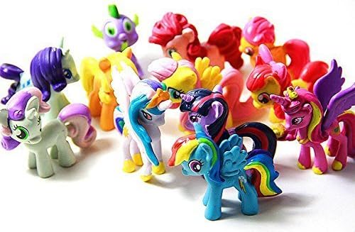JMJN NEW My Little Pony Cake Toppers Cupcake 12 piece Set Toys Figurines Playset