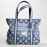 Handbags Online Shop Ranking 18. Coach Signature Poppy C Book Shopper Glam Bag Tote Navy