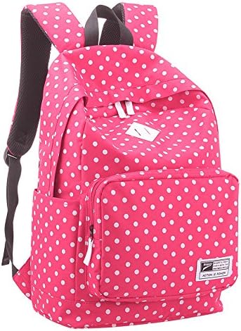 Polka Dot Canvas Unisex Women and Man Canvas Rucksack Casual Daypack Backpack Laptop Backpack College Bookbag Book Tote Bag for Teens Students