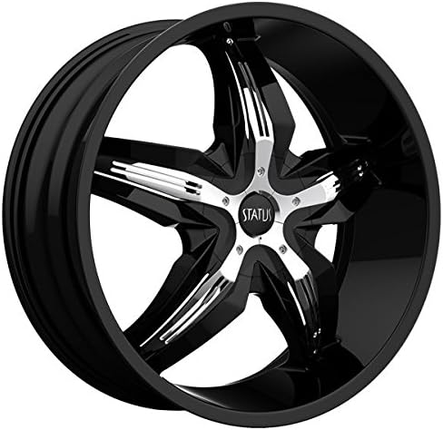 STATUS WHEEL DYSTANY BLACK W/CHROME INSERT 5X108/5X4. - 22X9