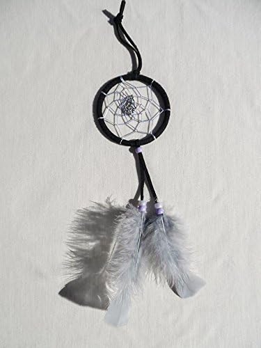 Black suede Hamsa hand dreamcatcher/ white blue purple web