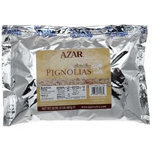 Azar Nut Company Pignolias (Pine Nuts), Shelled, Raw, 32-Ounce Resealable Bag by 