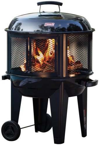 Coleman Round Fireplace with Wheels and Cover