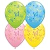 (12) Assorted Butterflies 11" Latex Balloons