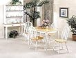 Natural / White Finish 5 PIECE WOOD DINING SET - Table and 4 Chairs