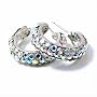 Small Aurora Borealis 15mm Rhinestone Hoop Earrings Fashion Jewelry