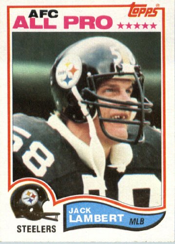 1982 Topps # 213 Jack Lambert Pittsburgh Steelers Football Card - In Protective Screwdown Display Case!