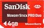 SanDisk SDMSG-004G-B46 Pour Sony PSP Carte M�moire Memory Stick Pro Duo 4 Go