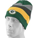 Reebok Green Bay Packers Green Striped Team Colors Reversible Knit Beanie