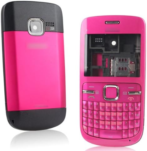 Genuine New Fascia Full Housing Cover Case with Keypad for Nokia C3 (Red)