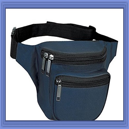 YensÂ® Fantasybag 3-Zipper Fanny Pack-Navy Blue FN-03