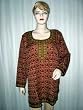 Womens Falu Red Crepe Tops Printed Kurtis Tunics Top for Girls L