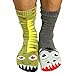 Funky Giant Gorilla and Mutant Lizard Monster Mismatched Mens Womens Frenemy Socks
