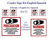 SECURITY SIGN & SECURITY DECAL - WALL / WINDOW COMBO ENGLISH / SPANISH VIDEO CCTV SURVEILANCE WARNING
