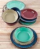 12-Pc. Rustic Melamine Dinnerware Set