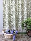 IMAGE OF Paisley Fraiche ~ Lime Green Cream Elegant Shower Curtain 72x72