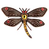 Vintage Inspired Hand Enameled Dragonfly Brooch