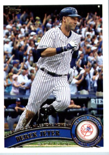 2011 Topps Update Series Baseball Card # US252 Derek Jeter - New York Yankees (3000th Hit) MLB Trading Card In Protective Screwdown Case!