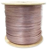 GLS Audio Premium 16 Gauge 1000 Feet Speaker Wire - True 16AWG Speaker Cable 1000ft Clear Jacket - High Quality 1000' Spool Roll 16G 12/2 Bulk
